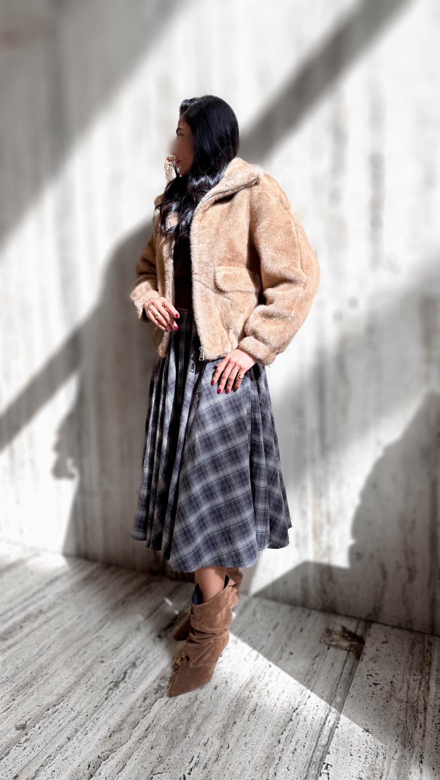 Alba Oversized Faux Fur Jacket - Brown Loft