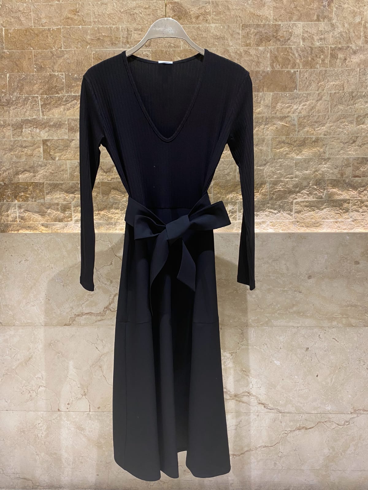 54-3022 Long Belted Dress - Brown Loft