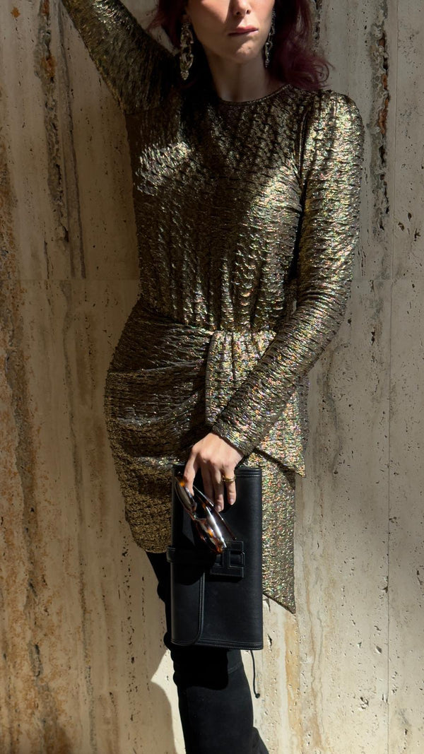 MF2416006 (Embellished Embossed Midi Dress) فستان ميدي منقوش
