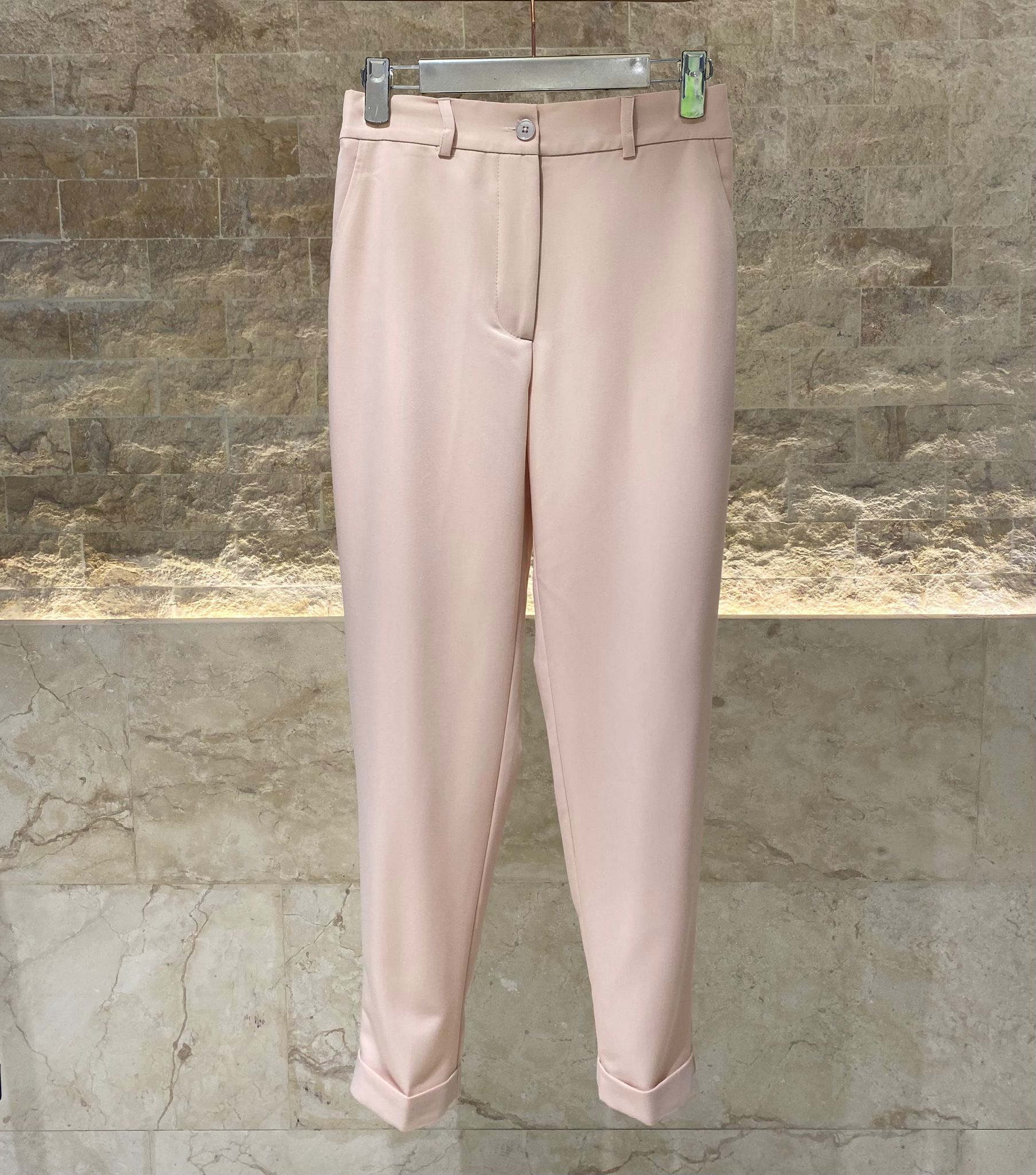 53-5150 High Waist Ankle Length Pants - Brown Loft