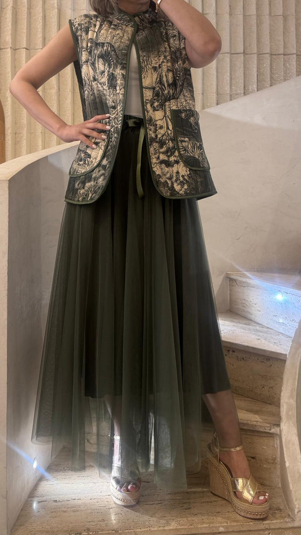 KD7293 Safari Jungle Print Vest سترة طباعة سفاري