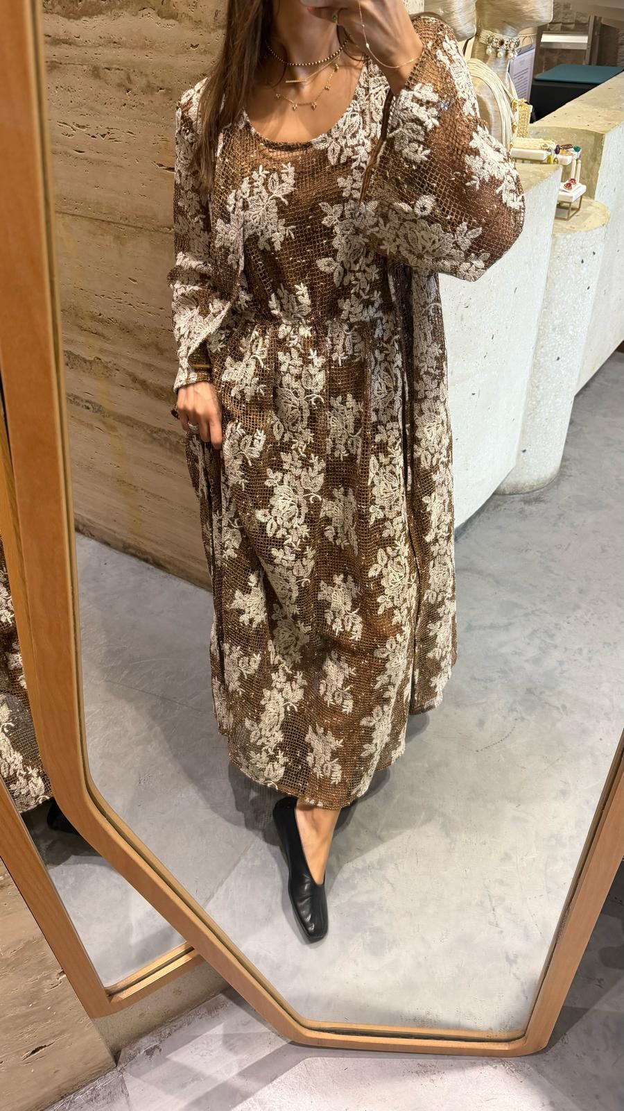 Floral Fishnet Long Cardigan – Marta