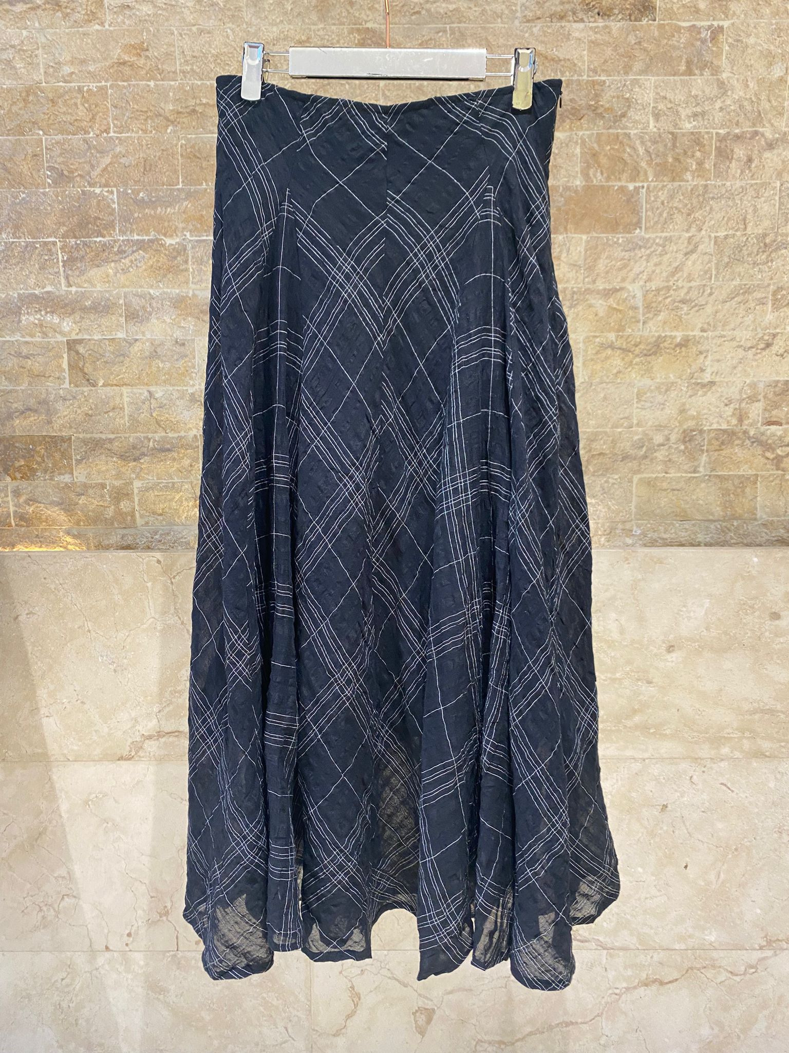 26S-1038/7040 Plaid Knot Sleeveless Top and Pants - Brown Loft