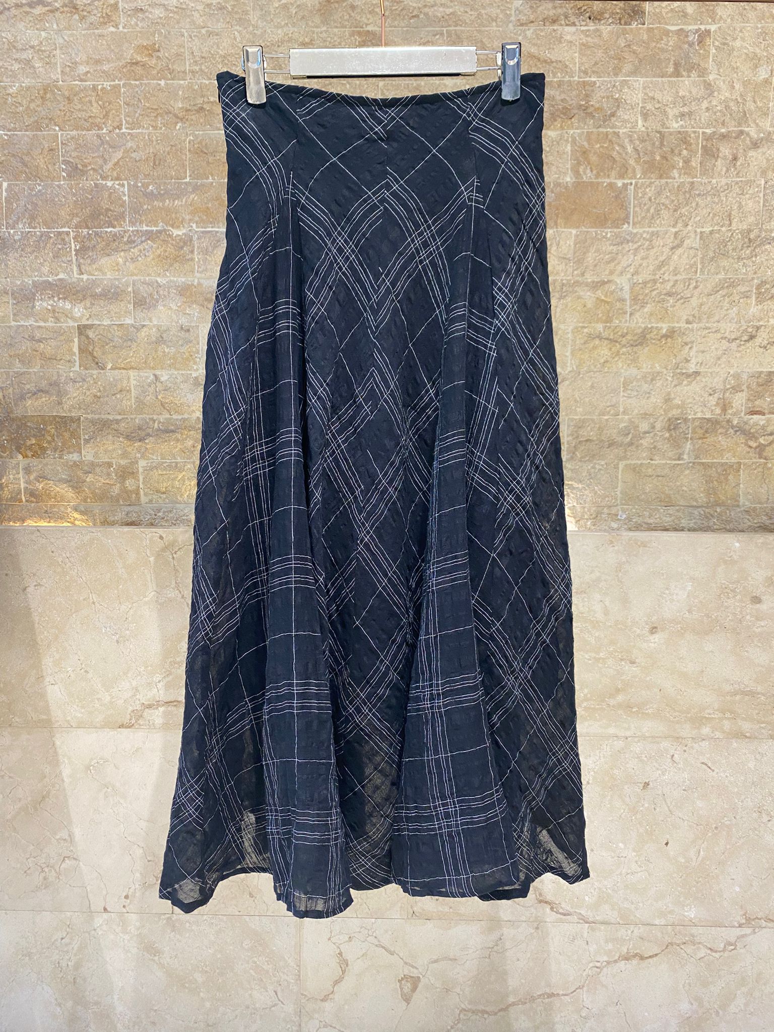 26S-1038/7040 Plaid Knot Sleeveless Top and Pants - Brown Loft