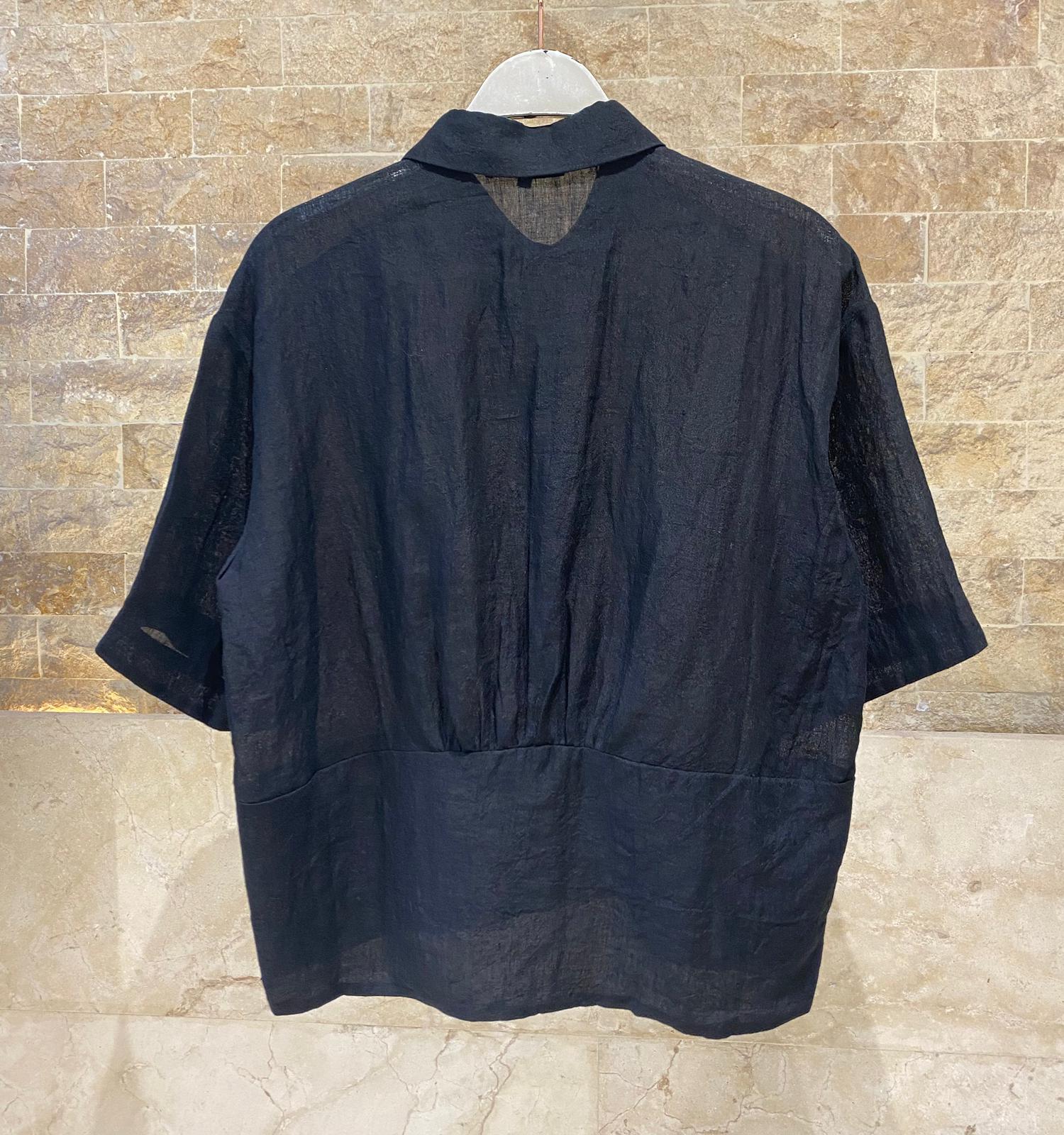 26S-1006/8010 Two Tone Linen Shirt and Pants - Brown Loft