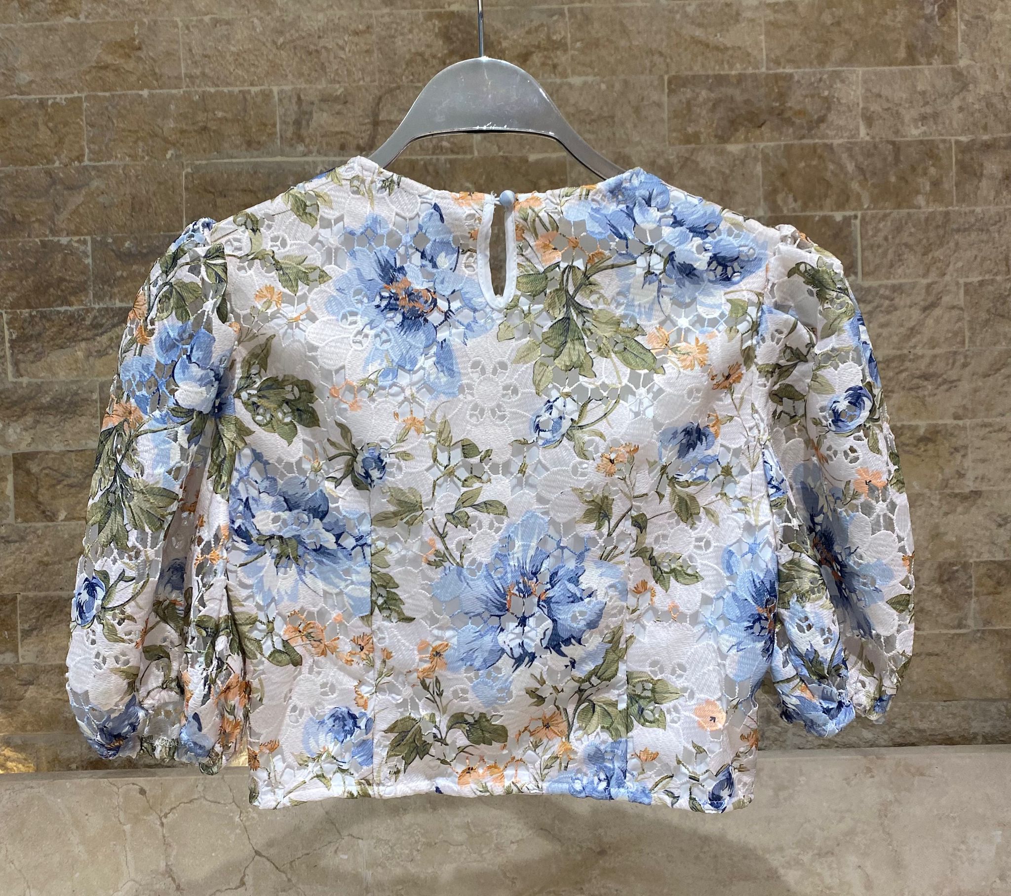Valentine/Solene Floral Eyelet Lace Top and Pants - Brown Loft