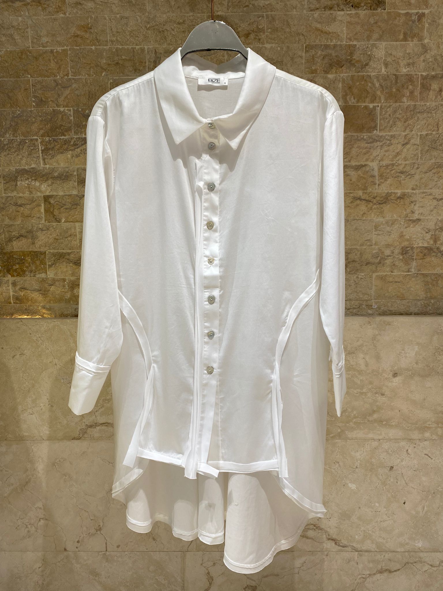 Oversized High Low Shirt 26SS-BZ321 - Brown Loft