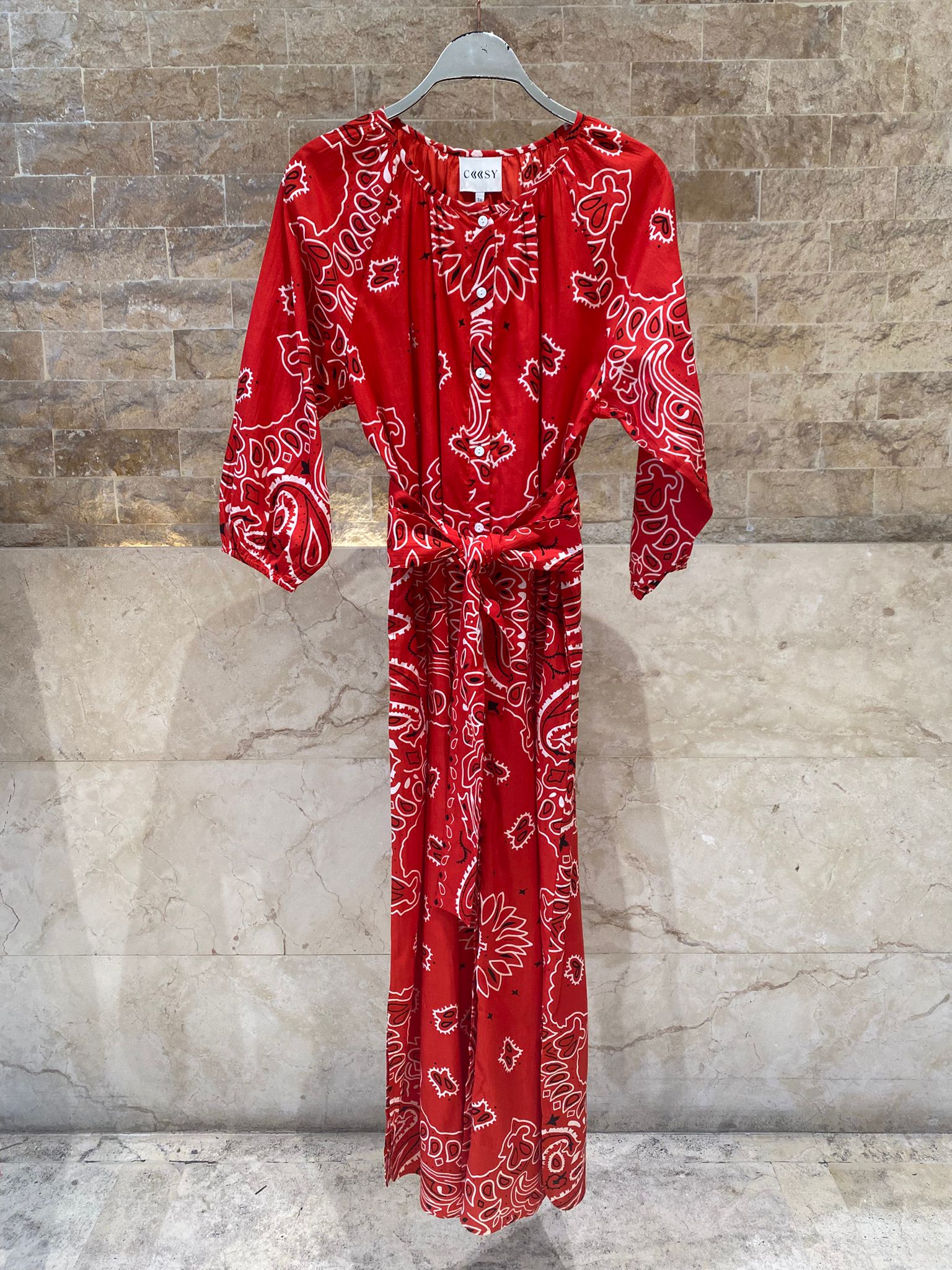 Bandana Paisley Print Long Dress - Brown Loft