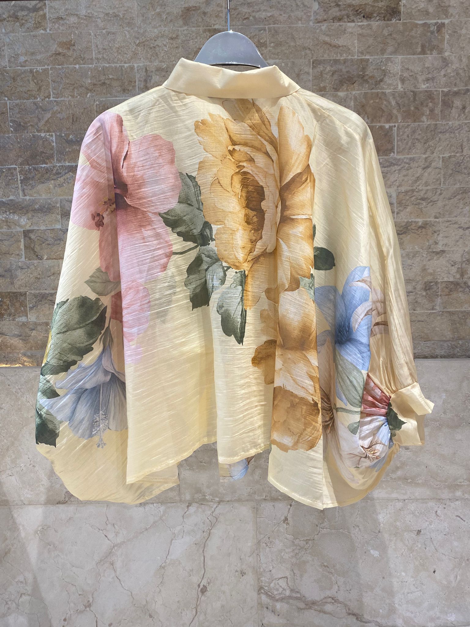 KD8971-7 Blossom Floral Print Shirt - Brown Loft