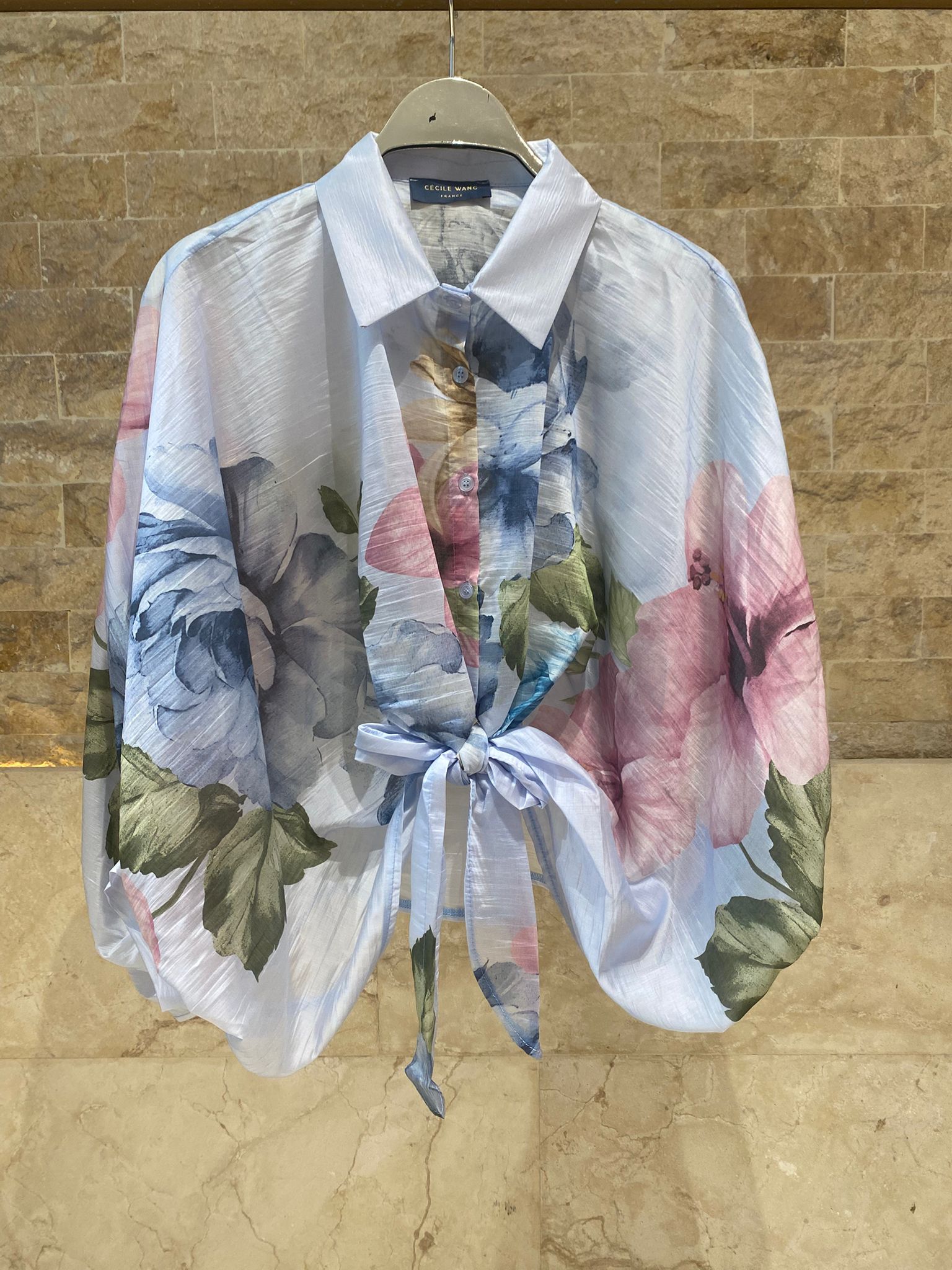 KD8971-7 Blossom Floral Print Shirt - Brown Loft