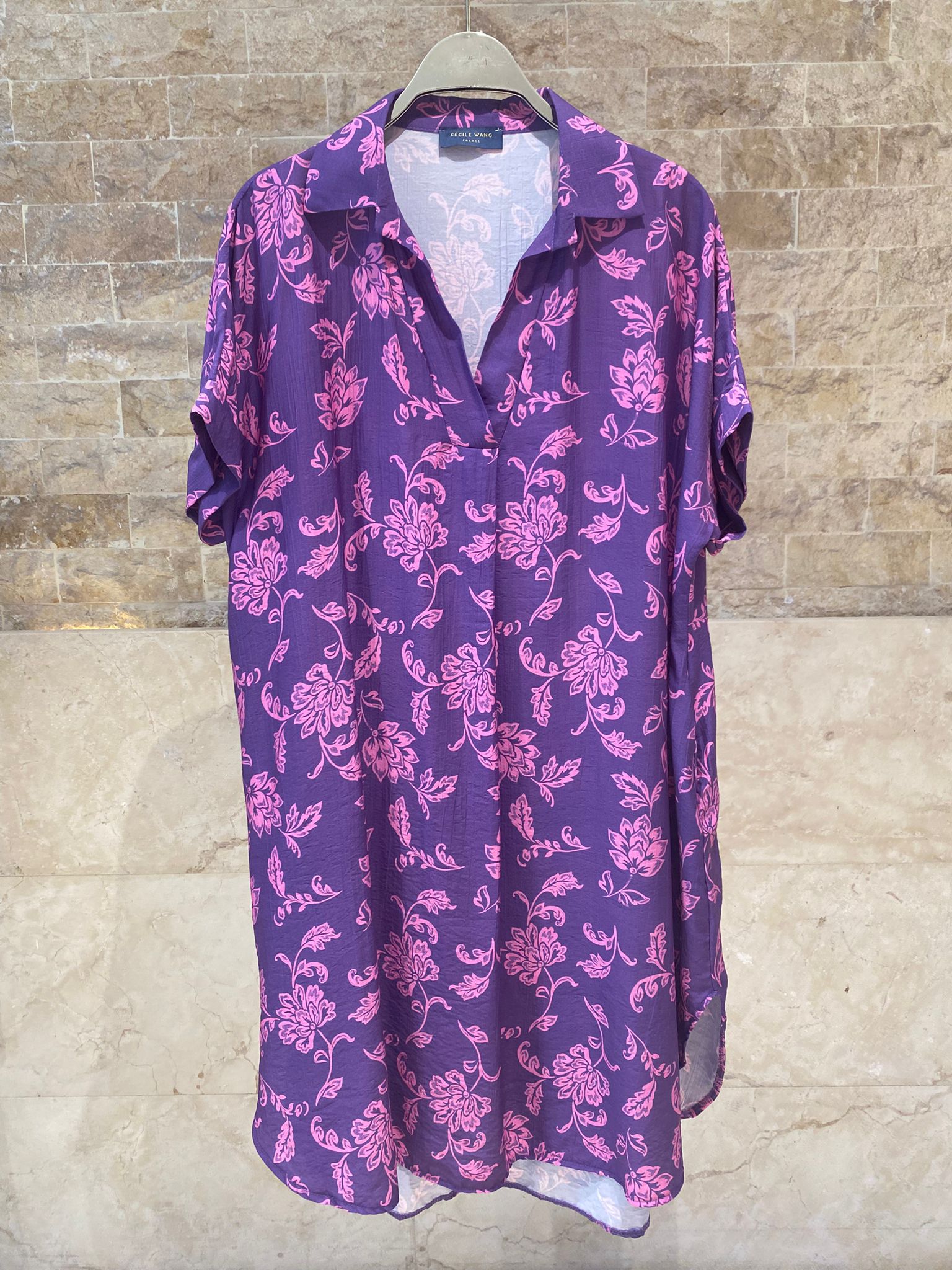 Floral Print Viscose Loose Fit Dress KD9959TC