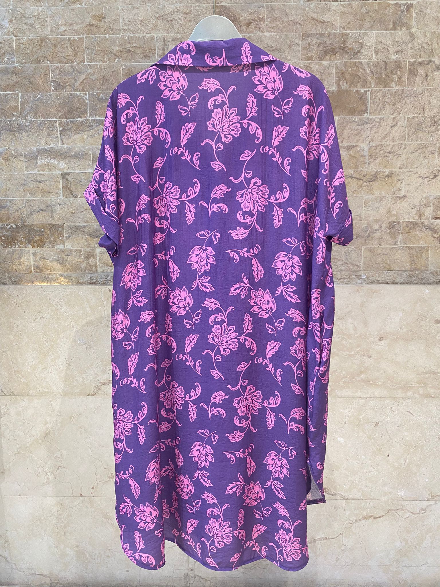 Floral Print Viscose Loose Fit Dress KD9959TC