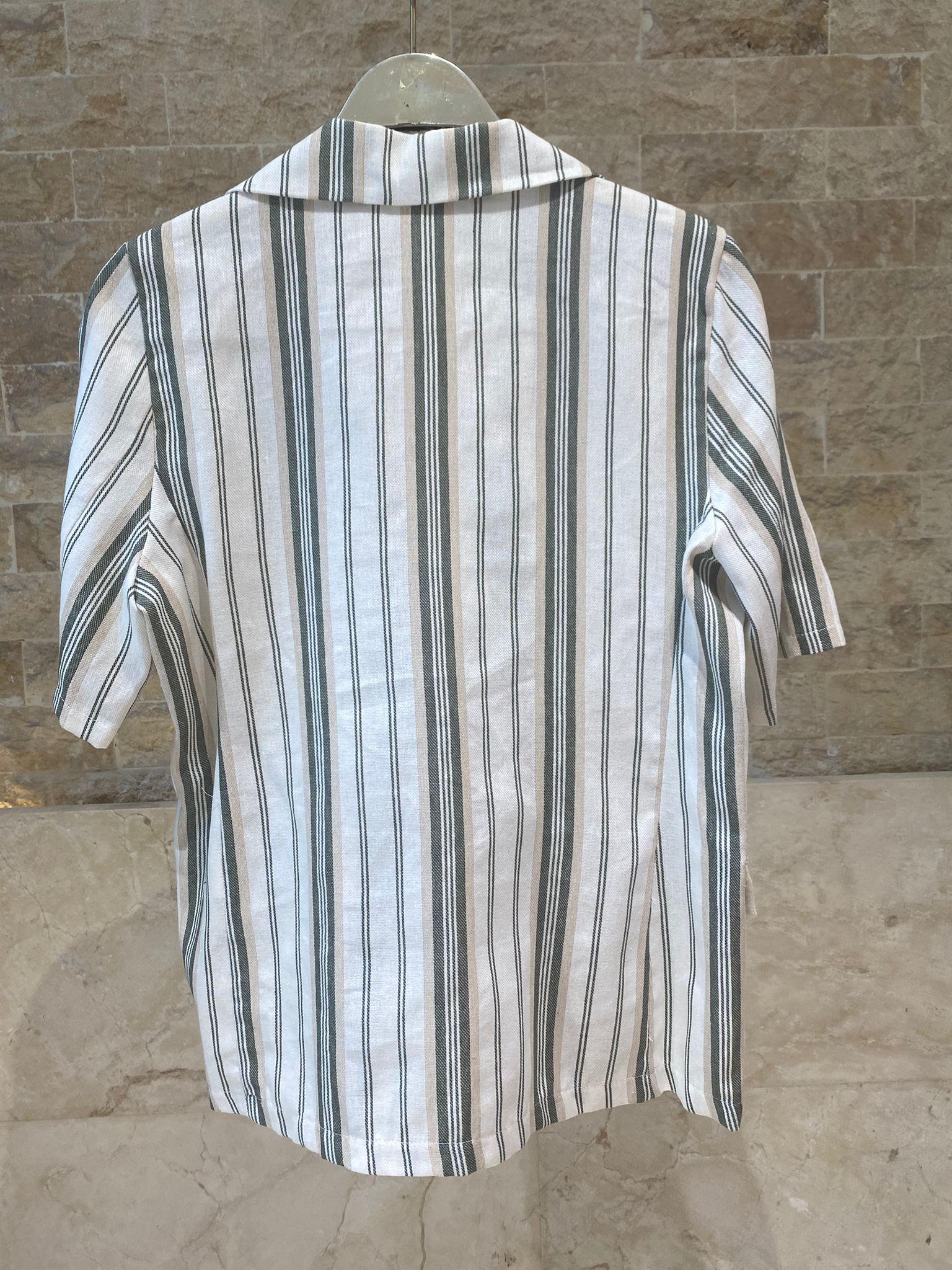 Striped Linen Cotton Jacket TDM32125