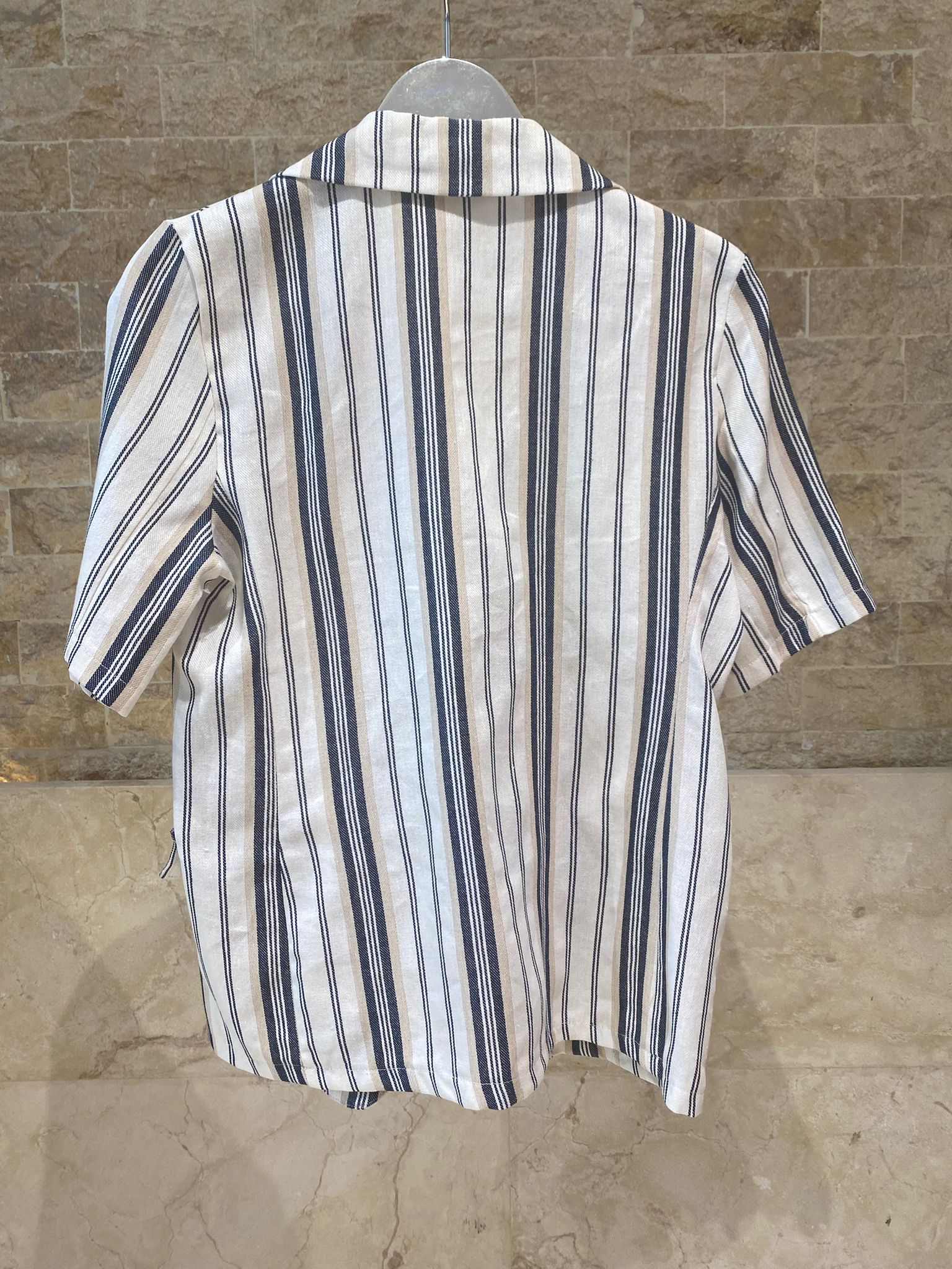 Striped Linen Cotton Jacket TDM32125