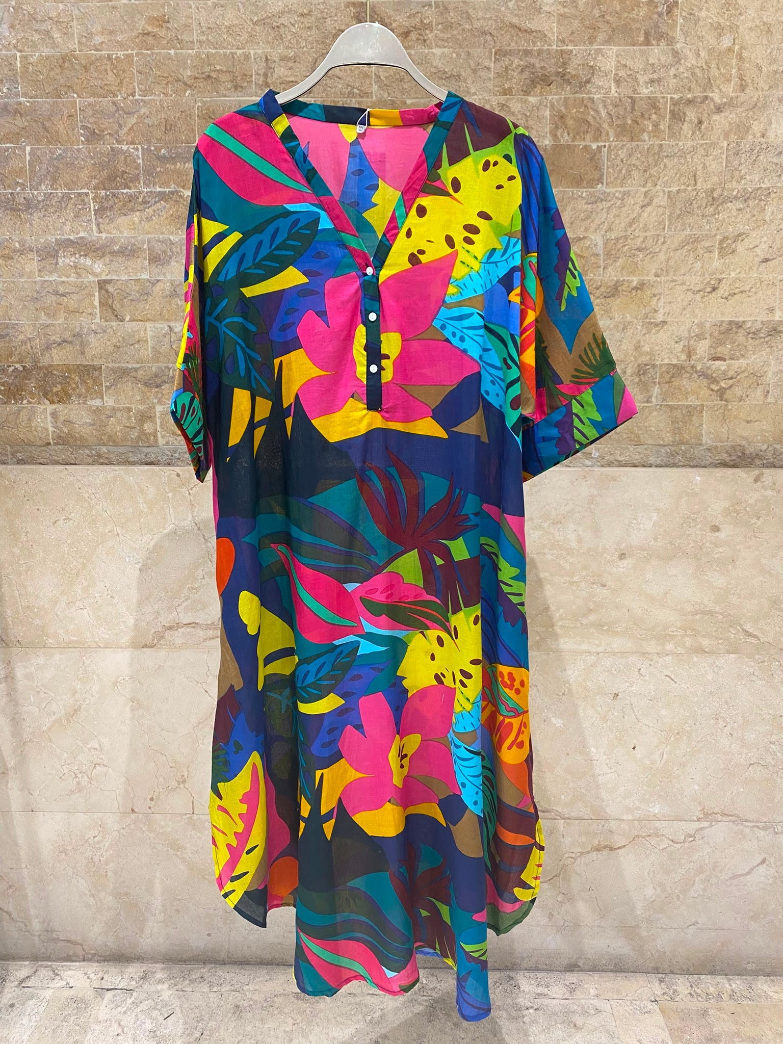 Tropical Floral Print Tunic Dress 67983