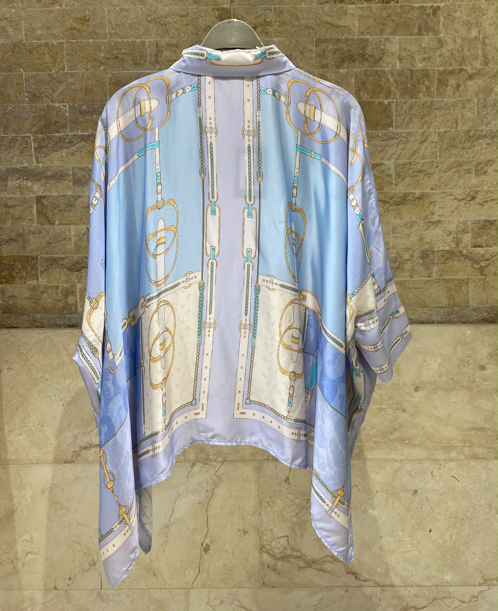 Equestrian Printed Satin Shirt and Pants Sets KD8871/9099VS-11