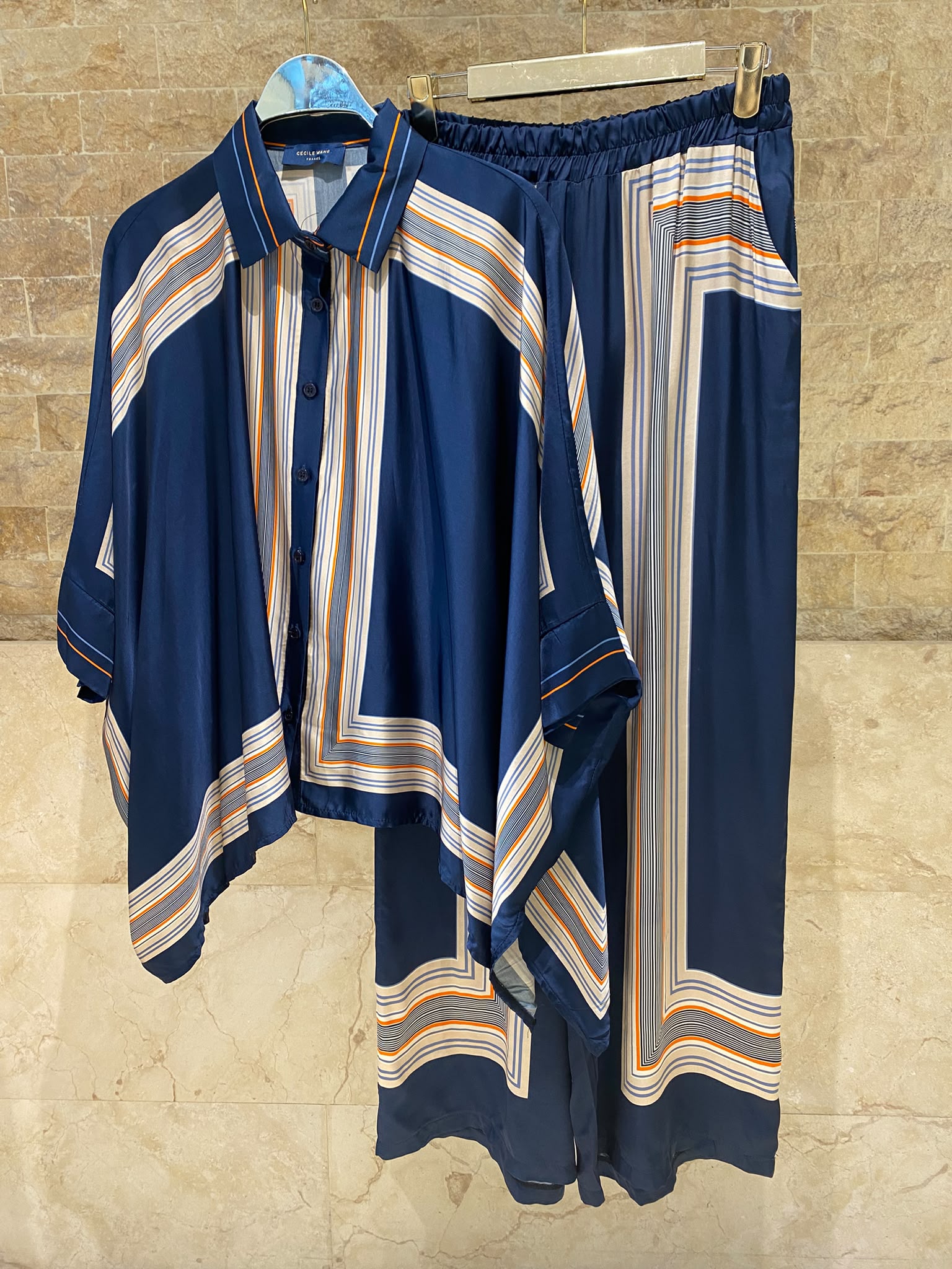 KD8871/9099-71 Ticking Stripe Shirt and Pants Set