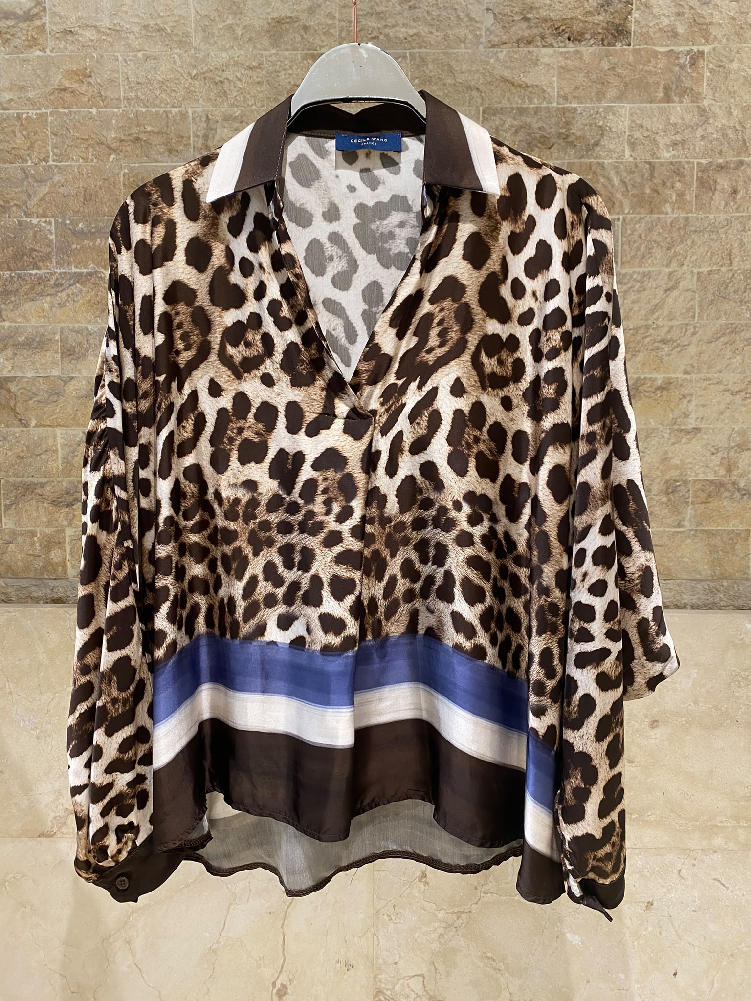 Leopard Printed Satin Top and Pants Set KD9233/7789VS-42