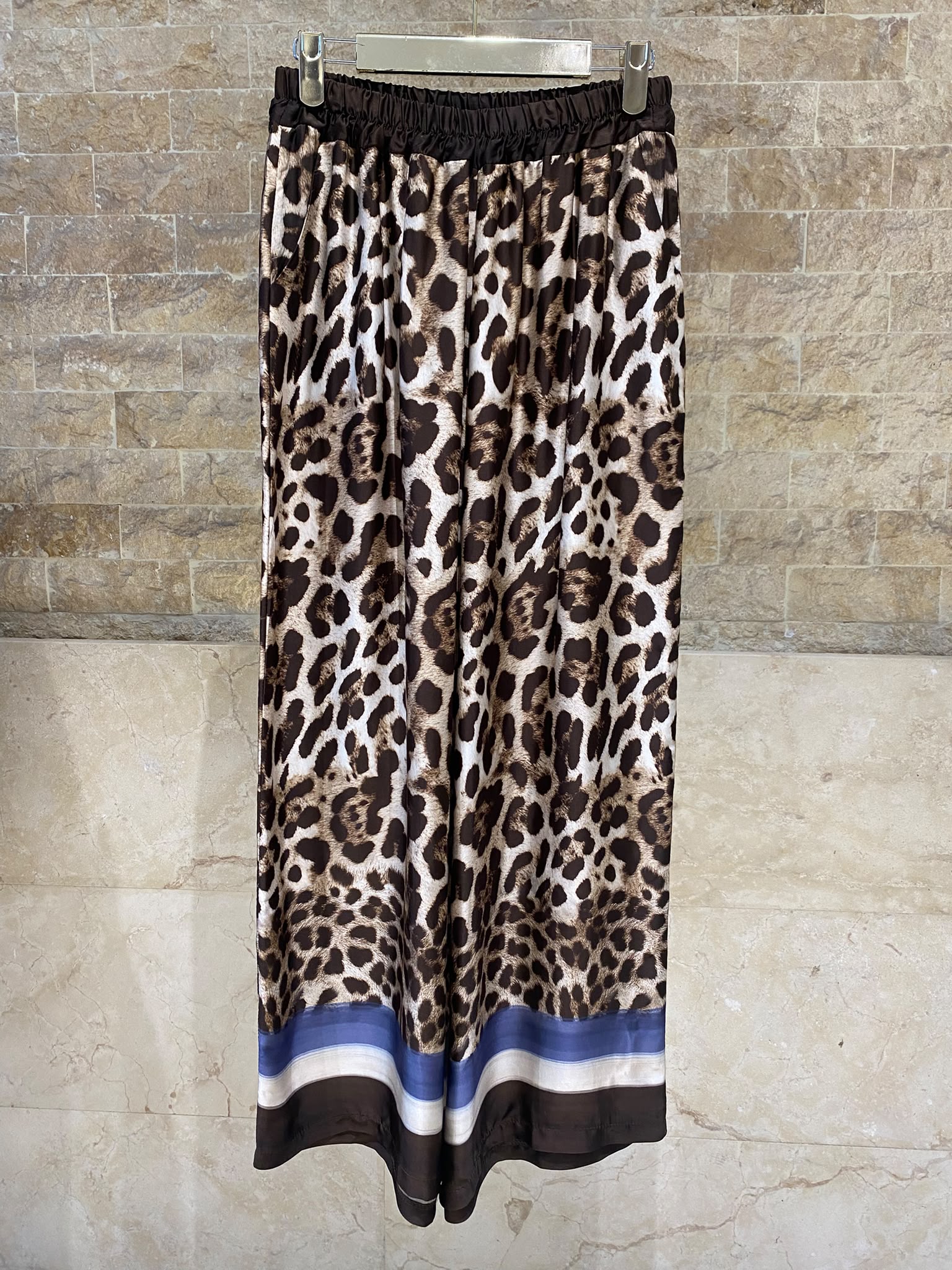 Leopard Printed Satin Top and Pants Set KD9233/7789VS-42