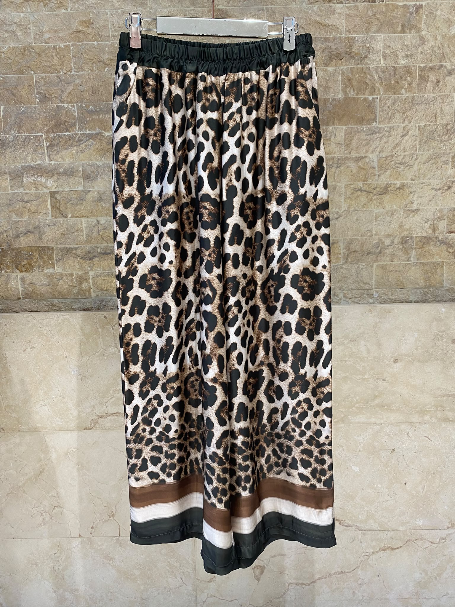 Leopard Printed Satin Top and Pants Set KD9233/7789VS-42