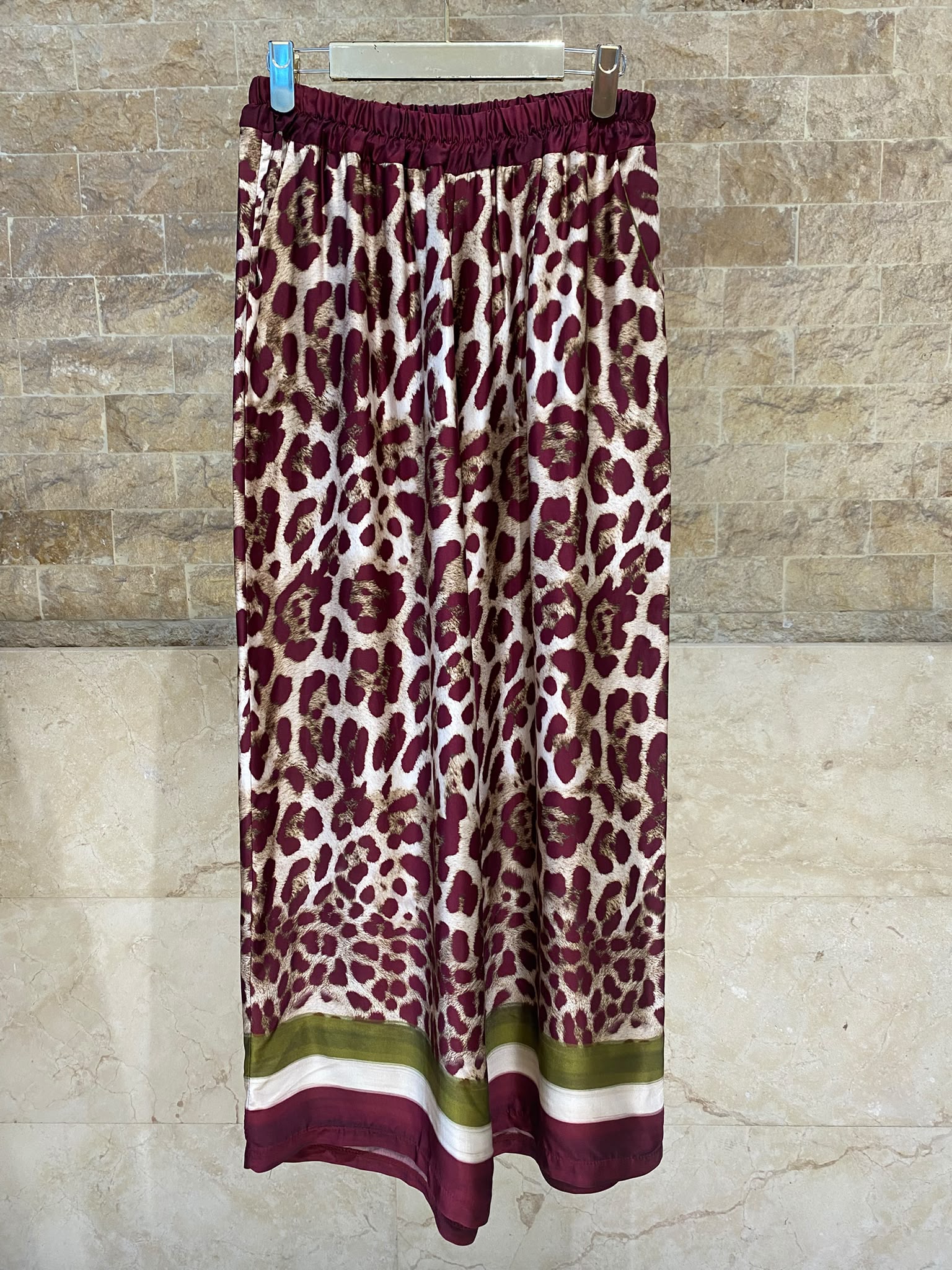 Leopard Printed Satin Top and Pants Set KD9233/7789VS-42