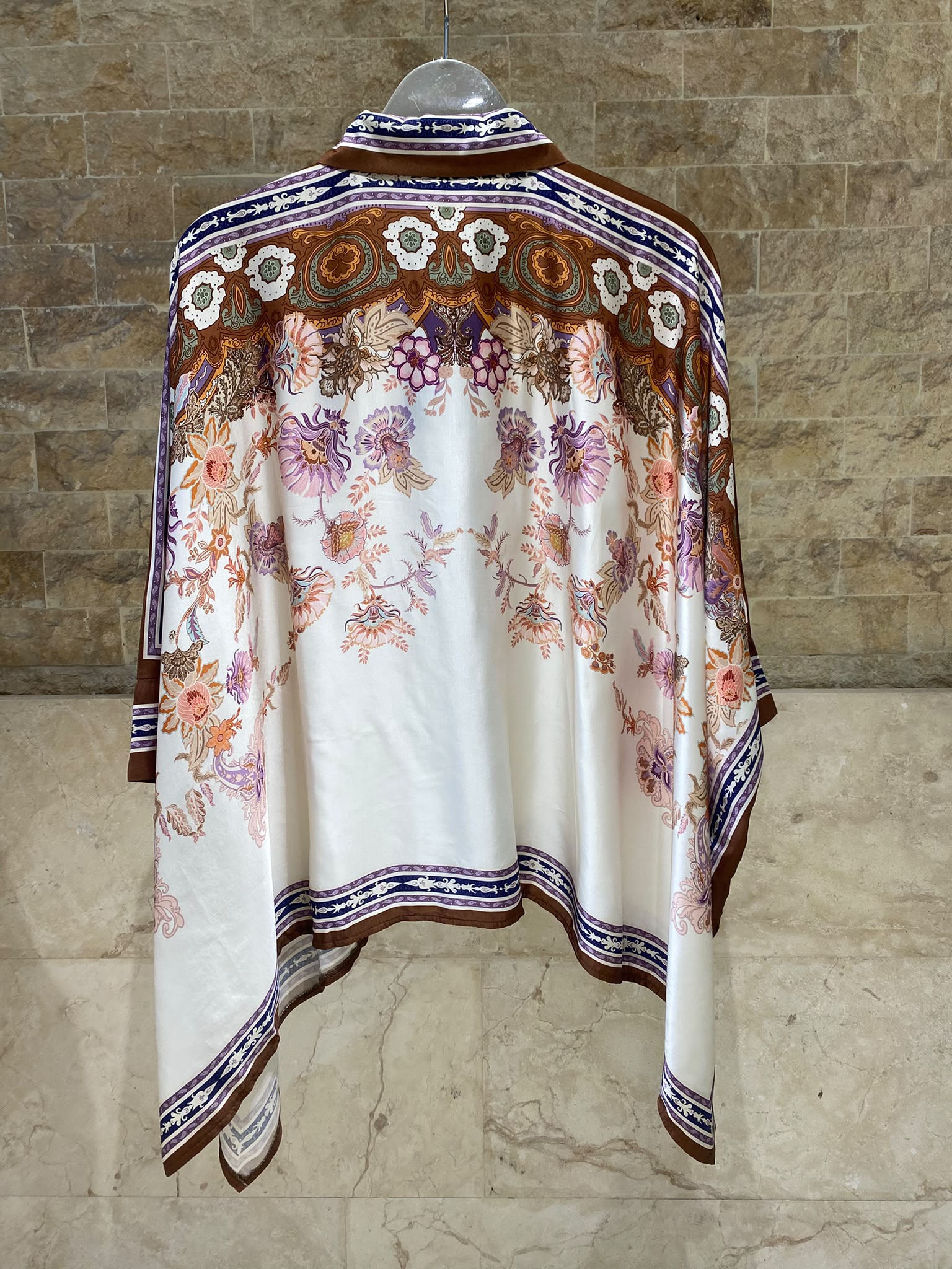 Bohemian Floral Satin Shirt and Pants Set KD8871/9099-12