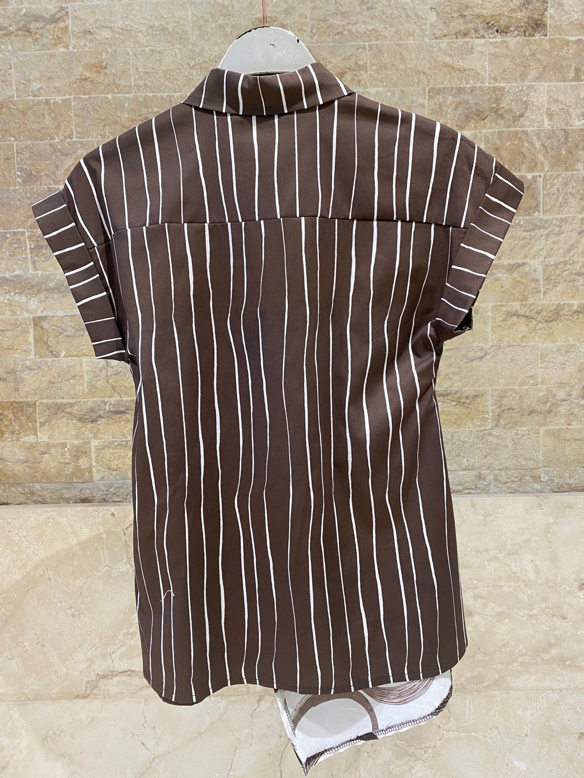 Printed Asymmetrical Shirt TDM17824-4