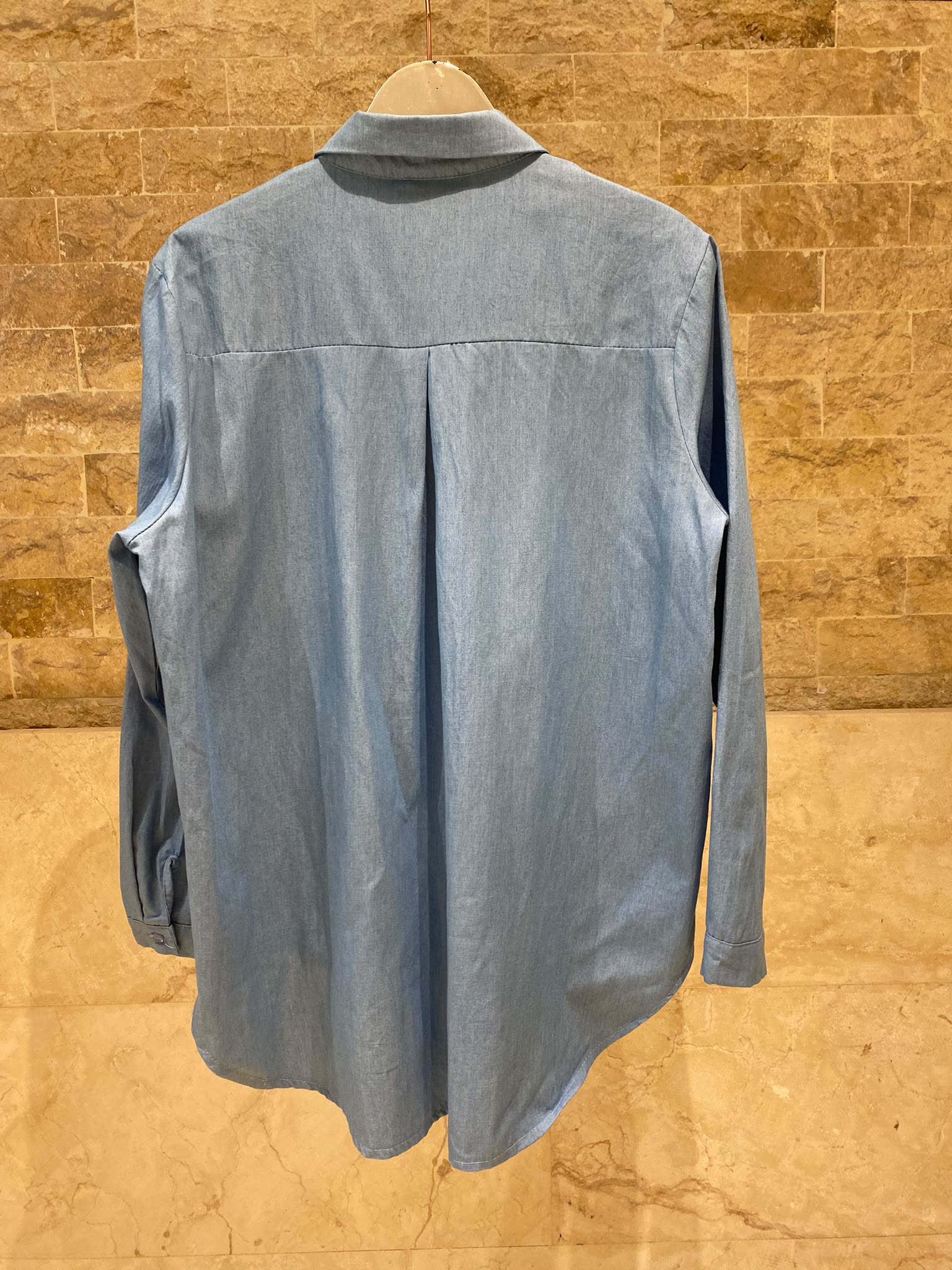 Oversized Long Back Denim Shirt DB3583