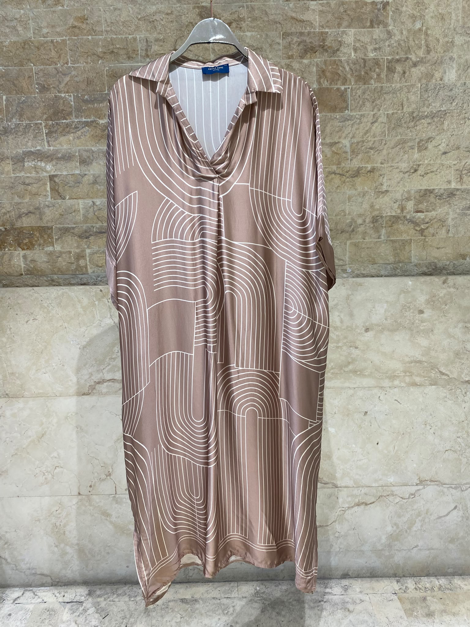 KD9702VS-29 Geometric Print Oversized Dress
