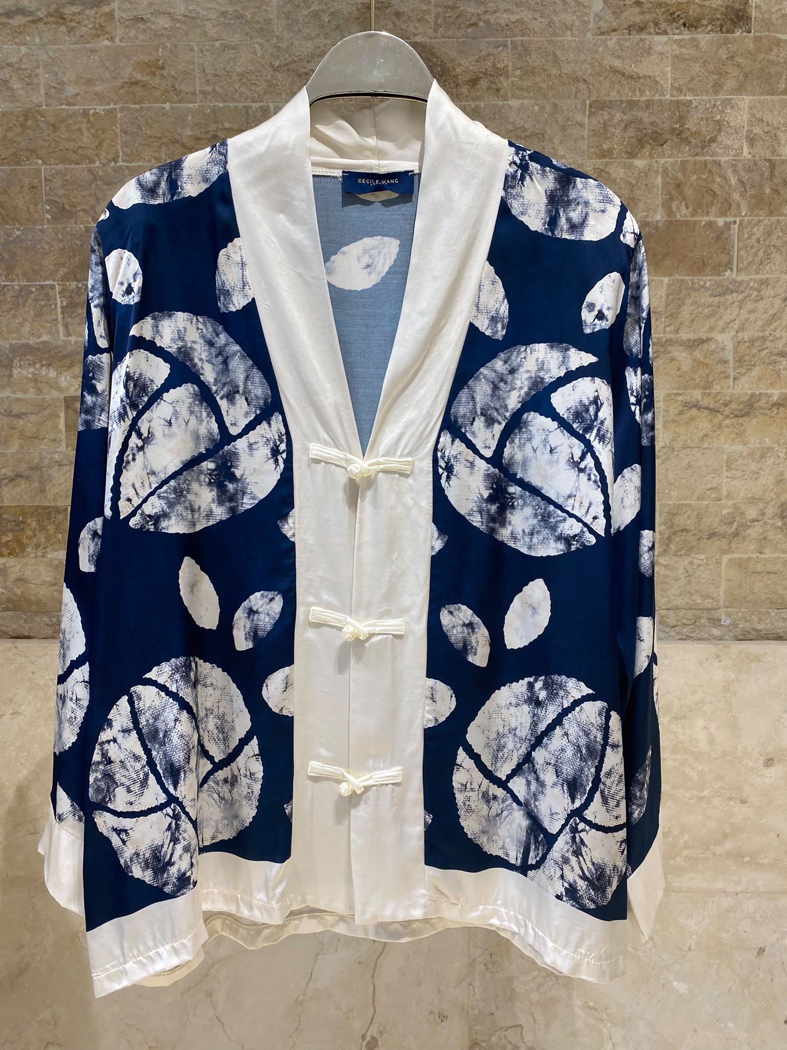 Leaf Print Satin Jacket and Pants Set KD88009/9099VS-14