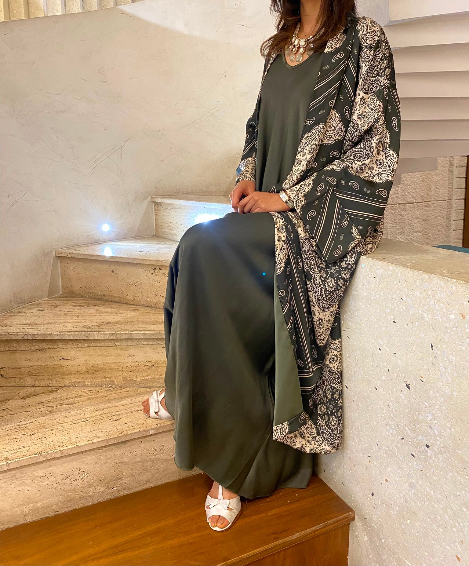 Bandana Satin Kimono Cardigan KD9760VS-8