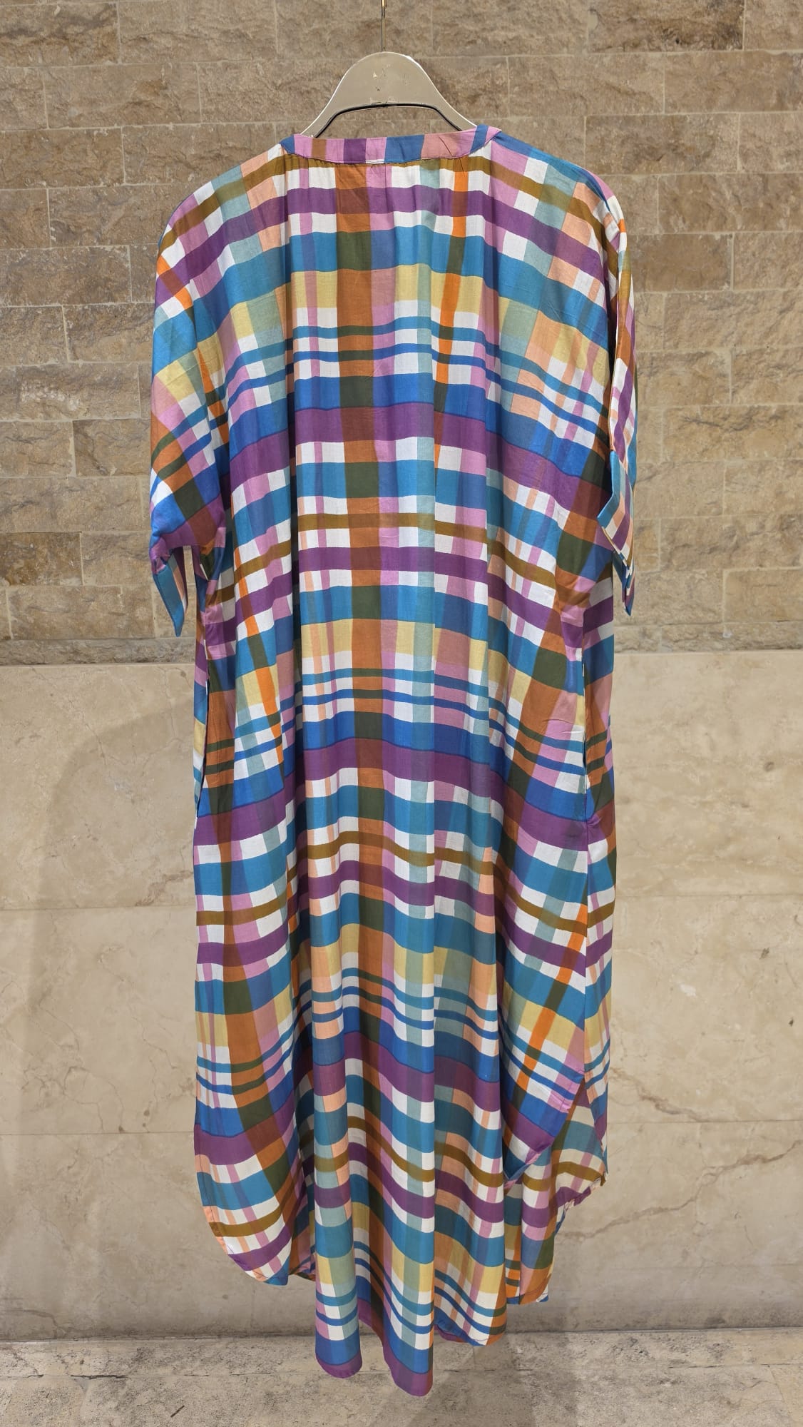 67955-0421 Multicolored Plaid Print Tunic Dress