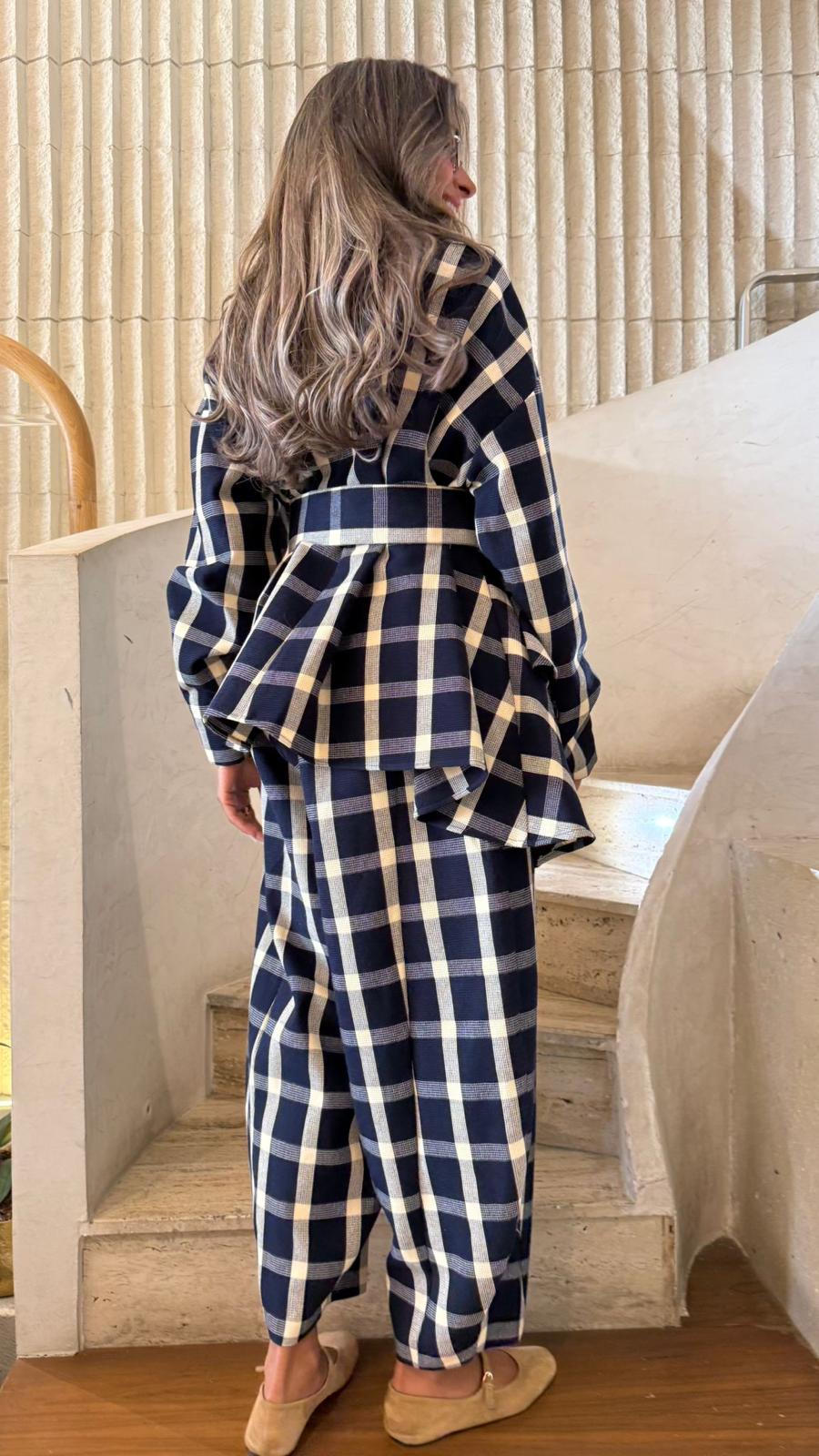 Jimin Jacket Asymmetrical Checkered Jacket