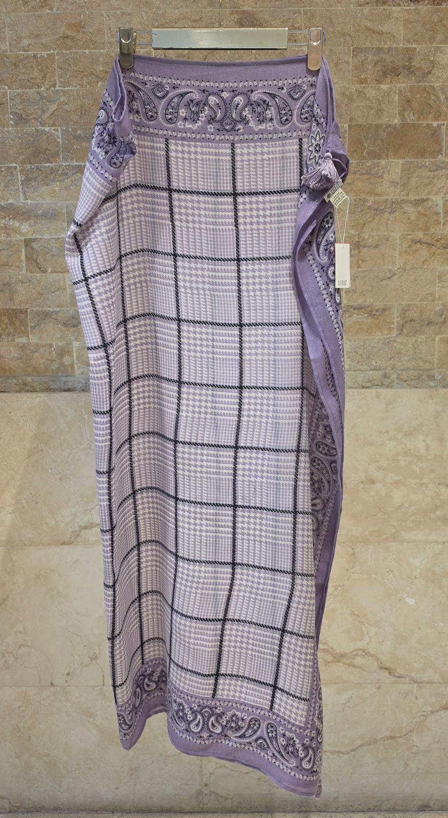 C20358 Square Hound Check Paisley Scarf