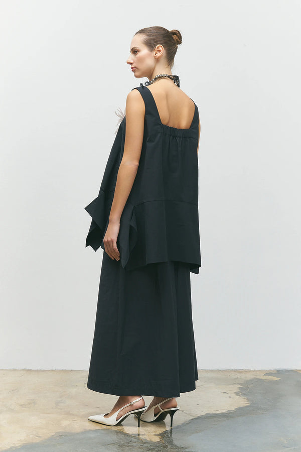 Square Neckline Oversized Sleeveless Top - BZ186