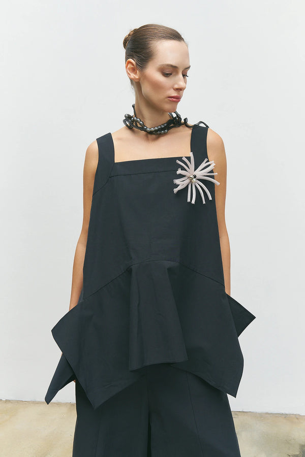 Square Neckline Oversized Sleeveless Top - BZ186