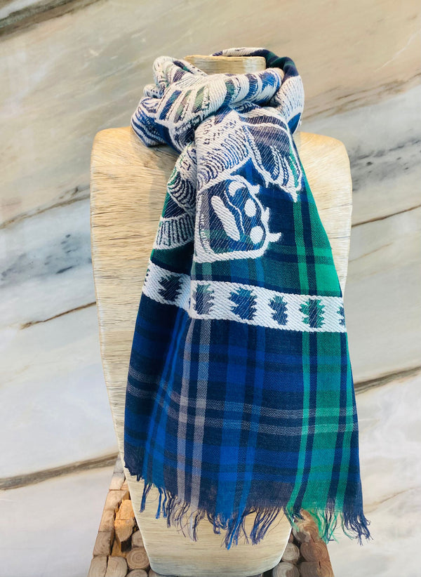 Embroidered Checkered Scarf - AM-SI7328