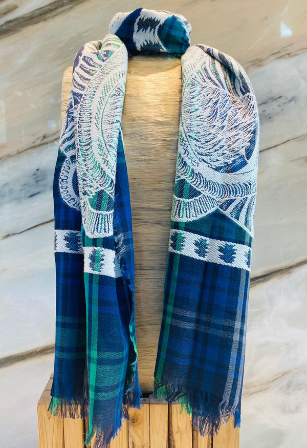 Embroidered Checkered Scarf - AM-SI7328