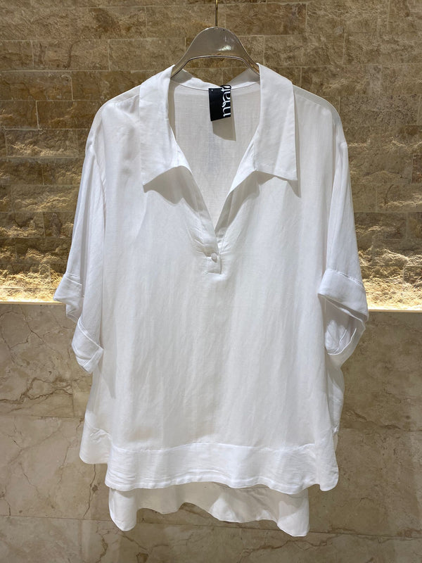 8101.1034 Long Back Linen Shirt قميص كتان طويل من الخلف
