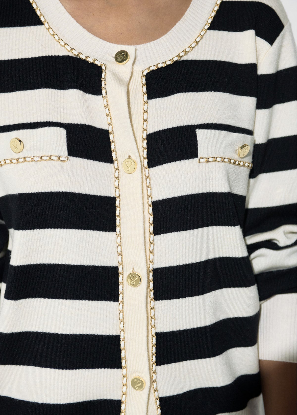 LF2611019.2N0 Striped Chain Cardigan