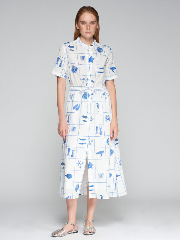 Cotton Printed Midi Dress - 32002