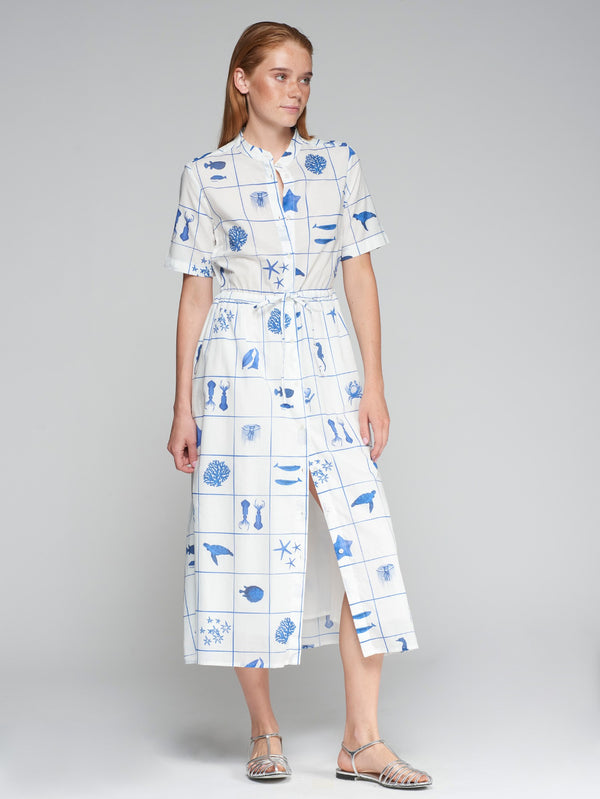 Cotton Printed Midi Dress - 32002