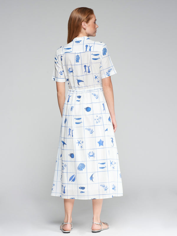 Cotton Printed Midi Dress - 32002