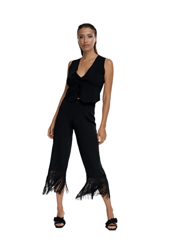 Monochrome Knit Cropped Pants - MS2414001