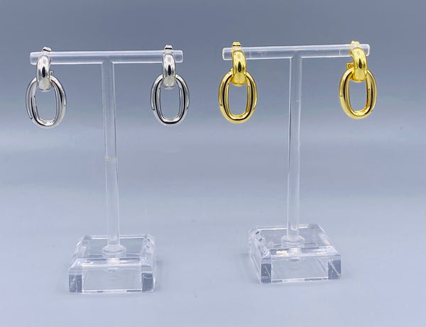 Hoop and Oval Link Earrings - NF1064E-3