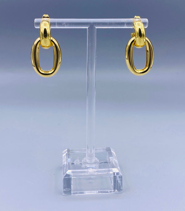 Hoop and Oval Link Earrings - NF1064E-3