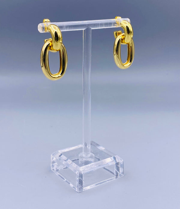 Hoop and Oval Link Earrings - NF1064E-3
