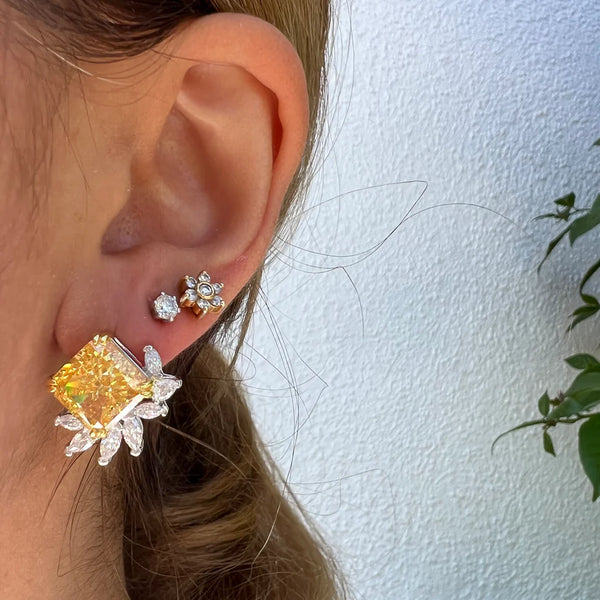 Yellow Diamond Stud Earrings