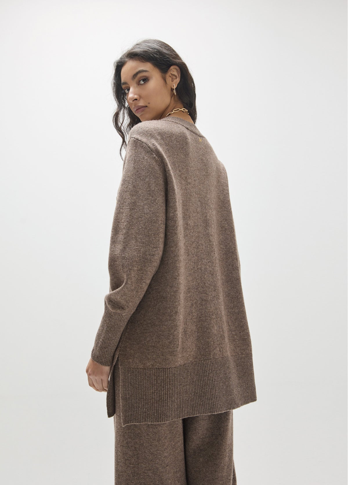 MF2611024 Wool Blend Melange Cardigan