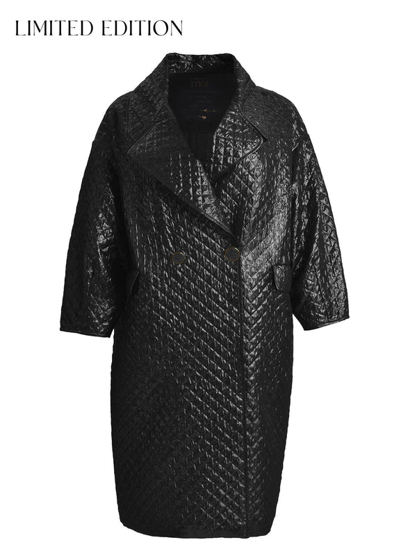 Metallic Quilted Oversized Coat - 8201.4056